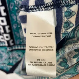 Studio One New York | Teal Navy Geometric Knee Length Dress NWT Womens Medium thumbnail 4