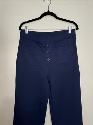 Halara NWT DayStretch High Waisted Navy Blue Pockets Straight Leg Athletic Pants thumbnail 3