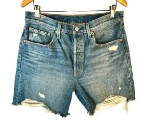 Levi's 501 Denim Cut Off‎ Destressed Shorts W31 thumbnail 1
