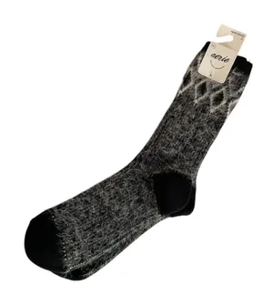 Aerie Crew Socks One Size Black with White   Thread Ribbed NWT thumbnail 1