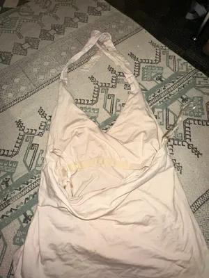 Y2K Halter Neck Top Cream Tan Size L thumbnail 4