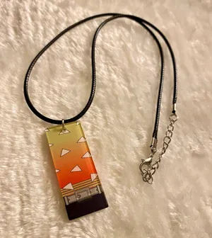 Handmade Anime demon slayer Zenitsu necklace unisex!! NEW gift💚 thumbnail 1