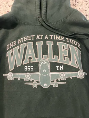 Morgan Wallen Hoodie Green Size L thumbnail 3