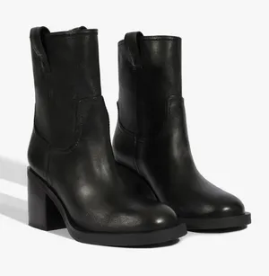 Schutz Wyatt Black Leather Mid Calf Boots Size 7 fall autumn winter nyc minimal thumbnail 1