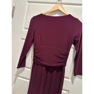 Chaps Womens XS Purple‎ Faux Wrap Ruched Sheath Dress 3/4 Sleeve V-Neck thumbnail 6
