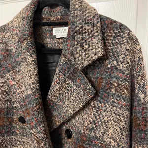 MOLLY BRACKEN plaid double breasted wool tweed coat‎ large thumbnail 3