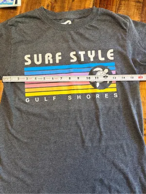 Surf Style “Gulf Shores”Retro Turtle 🐢 Stripe Graphic Tee, Small thumbnail 3
