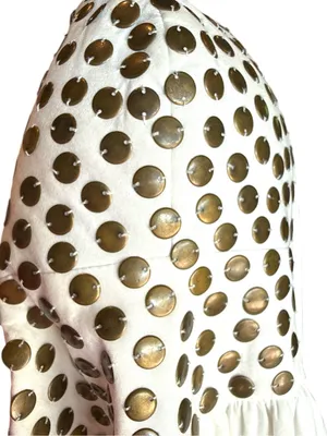 Sz M Sunny Girl Lightweight Lined Built-In Bra Gold Stud Detail Maxi Dress thumbnail 7