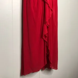 OLEG CASSINI Vintage Silk Dress Womens 6 Red Cherry Beaded Formal Prom Evening thumbnail 5