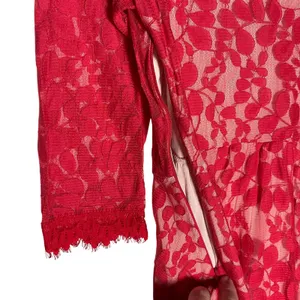 FREE PEOPLE Women’s Red Floral Lace handkerchief hem cocktail dress 8 thumbnail 7