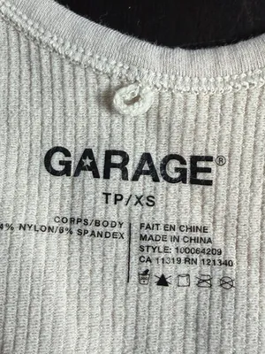 GARAGE Twist Front Ribbed Crop Tank Top Cream Size XS thumbnail 2