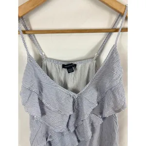 American Eagle Ruffle V Neck stripe tank size XS thumbnail 2