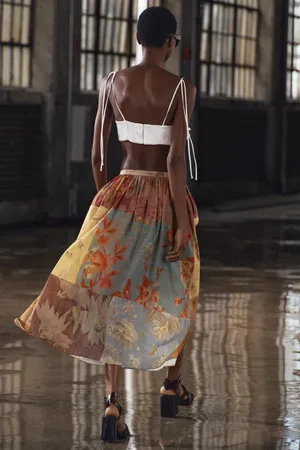 Zara NWT PRINTED MIDI SKIRT ZW COLLECTION. Size Medium thumbnail 6