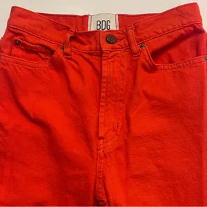Urban Outfitters BDG High Rise Wide Leg Flame Orange‎ Denim Jeans Size 25 thumbnail 4