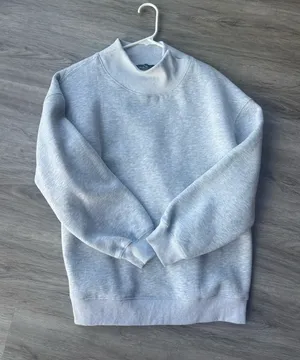 Mock Neck Crew Neck Gray Size M thumbnail 1