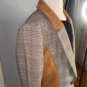 Maeve By Anthropologie Plaid Blazer with Brown Details thumbnail 5