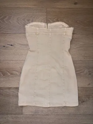 Brand new Urban Outfitters cream mini dress with zipper front, size XS thumbnail 2