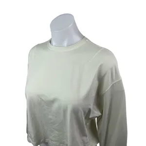 Lululemon Women's Cream Long Sleeve Crew Neck Boxy Athletic Sweatshirt Top Sz 6 thumbnail 4