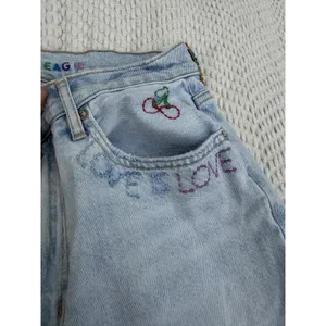 American Eagle Strigid Highest Rise Baggy‎ Straight Pride Jeans Size 5/ 27" thumbnail 4