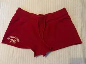 Budweiser 76 Red Sweatshirt Lounge Shorts Drawstring Size S Sma thumbnail 2
