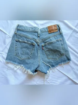Levi’s 501 Original Denim Distressed Button Fly Shorts in Quiet Riot Size 27 thumbnail 5