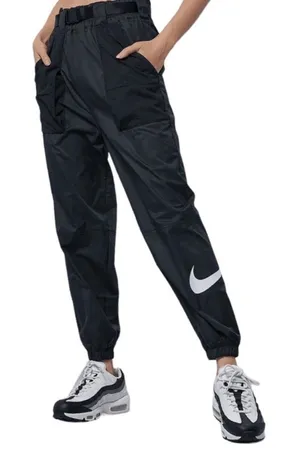 Nike‎ Tech Pack Woven Belted Black & White Swoosh Jogger Pants Size S thumbnail 1