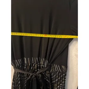 LuLaRoe DeAnne Maxi Dress Medium Metallic‎ Pleated Wrap Dress Long Sleeve NEW thumbnail 6