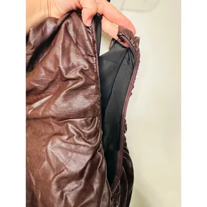 ALC Frank Brown Faux Leather Sleeveless Strapless Ruched Side Cutout Andie Dress 8 thumbnail 15