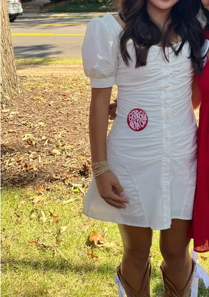 Hameda Puff House of CB White Sleeve Mini Dress thumbnail 2