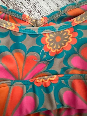 Beyond Yoga Retro Floral Scoop Bralette in Pink & Teal thumbnail 5