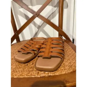 Nordstrom Rack tan vegan leather gladiator style sandals 6.5 thumbnail 3