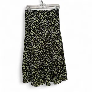 Drapers and Damons‎ Whimsygoth Polka Dot Midi Skirt Black Green Witchy Flowy 10 thumbnail 2