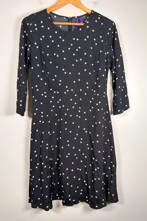 Seraphine Minnie Maternity Dress Womens 4‎ Black Polka Dot Nursing Friendly thumbnail 1