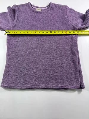 L.L. Bean 100% Cotton Lavender Crewneck Sweater thumbnail 4