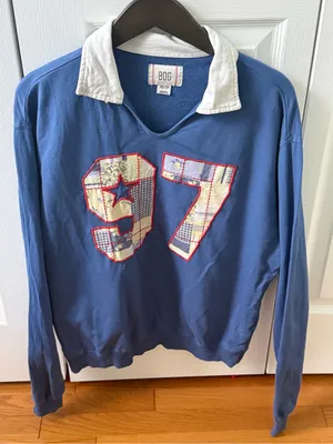 Urban Outfitters BDG Captain 97 Applique Graphic Long Sleeve Rugby Pullover thumbnail 2