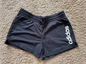 adidas Black Shorts with White Logo thumbnail 1