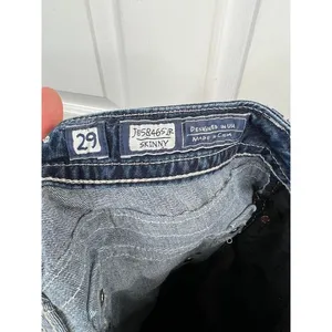 Miss Me Jeans Womens Size 29 Dark Wash Cropped Skinny Studded Distressed Denim thumbnail 13