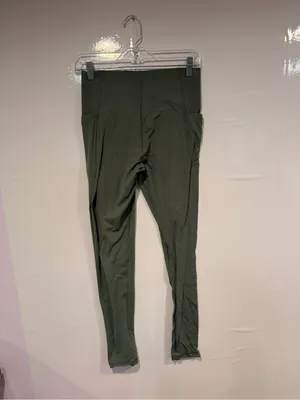High-Waist Aerie‎ real me longer inseam Olive Green Athletic Leggings thumbnail 4