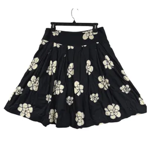 Vintage GAP 6 Black‎ Floral Embroidered 100% Cotton A-Line Mini Skirt Twee Cute thumbnail 2