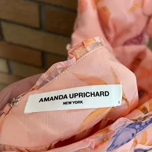 Amanda Uprichard Estella Maxi Dress Pink Tie Back Butterfly Ruffled Gown Size L thumbnail 5