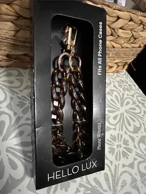 Tortoiseshell Phone Wristlet - Brown and Gold accents. By Hello Lux NWT thumbnail 2