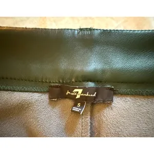 7 For All Mankind Faux Leather Pants Pine Green Straight Leg Womens Size Small thumbnail 3