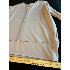 Spanx AirEssentials Oversized Long Sleeve Sweatshirt Crew Neck Tan Small thumbnail 4