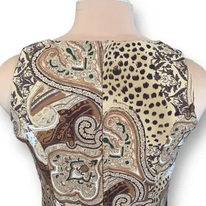 Vintage Dress Brown Leopard Animal Print‎ Paisley Sleeveless Maxi Boho Grunge thumbnail 7