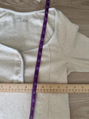Aerie Medium NEW Henley Bodysuit Long Sleeve Neutral Heather Minimal thumbnail 5