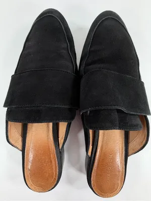 Halogen Black Suede Mule Loafers Minimalist Quiet Luxury‎ Women’s 9 thumbnail 3