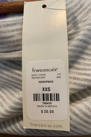 Francesca's NWT Alyas ( ) blouse size XXS heather gray thumbnail 6