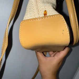 Fossil Small Woven Hand‎ Bag Cream and Tan Sunday Best Crossbody M thumbnail 10