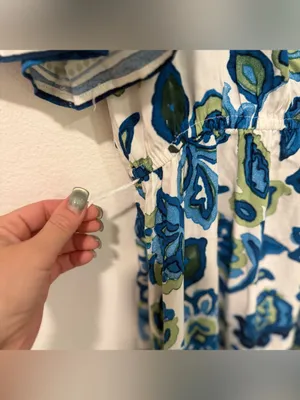 Fig + Flower Blue Green Floral Maxi Dress L thumbnail 6