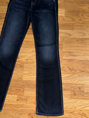 Silver Jeans Co Suki Slim Boot Women’s Size 31x35 Tall Dark Wash Embroidered thumbnail 6